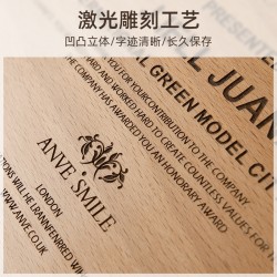 Custom solid wood color award plaques, honor certificates, custom production, distribution certificates, company sign making