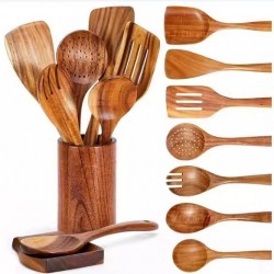 Hot Sale 9 Pcs Non Stick Teak Wood Cook Tools Set Spoon Spatula Kitchen Utensils Set Acacia Wooden Spoon for Cooking Hot Sale 9 Pcs Non Stick Teak Wood Cook Tools Set Spoon Spatula Kitchen Utensils Set Acacia Wooden Spoon for Cooking