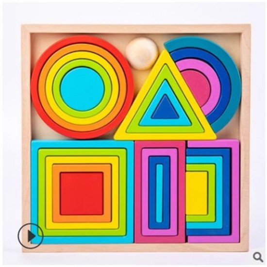Wooden rainbow Building Blocks Wooden Early Education toy