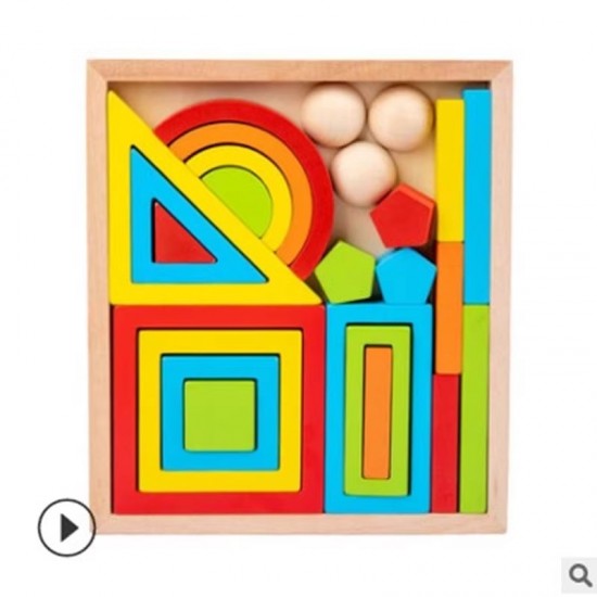 Wooden rainbow Building Blocks Wooden Early Education toy