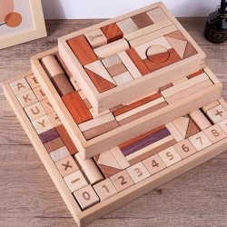 High Quality Customized Classical Beech Wood Material Castle Block Sets Construction Toy Wooden Castle Blocks for Kids