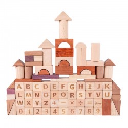 High Quality Customized Classical Beech Wood Material Castle Block Sets Construction Toy Wooden Castle Blocks for Kids