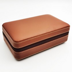 Cuban-imported cigar box, portable leather cigar case with cedar humidification for travel, including cigar cutter set
