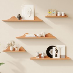 Solid Wood Wall-Mounted Shelf, Nordic-Style Horizontal Wall Shelf for Books and Newspapers, TV Wall Shelf