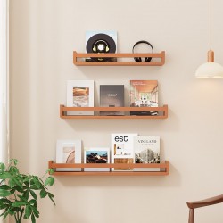 Wall-mounted shelf, solid wood popular bookshelf, living room wall magazine rack, black walnut storage shelf, kitchen spice rack
