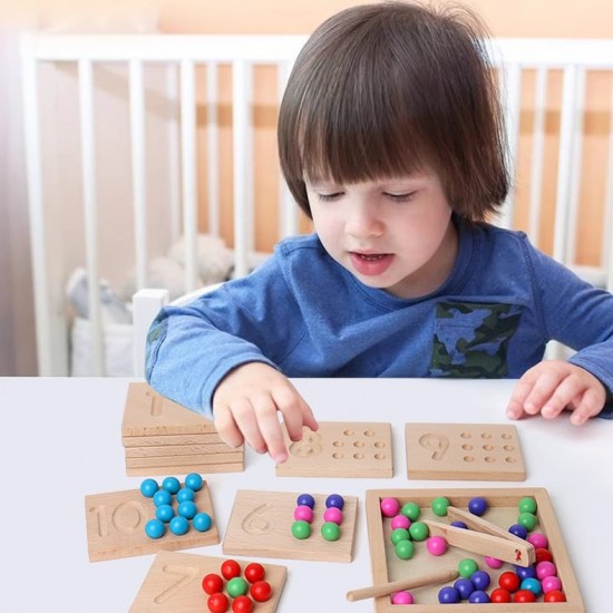 Wooden Clip Beads Toys Educational Puzzle Toys