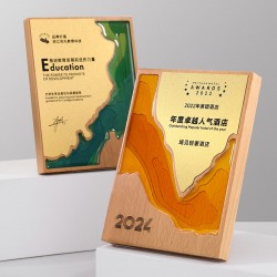 Walnut wood crystal medals, solid wood authorized plaques, honor plaques, gold medals, franchise agent certificates, custom made