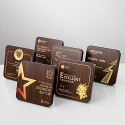 Custom-made medal, wooden gold foil authorized plaque, thank-you plaque, company annual meeting excellent employee anniversary commemorative plaque