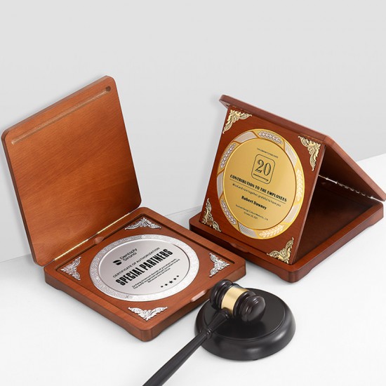 Custom Walnut Medal Production