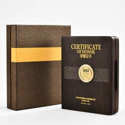 Solid wood medal certificate hinge-style authorization plaque appointment letter franchisee honor flip honor plate black