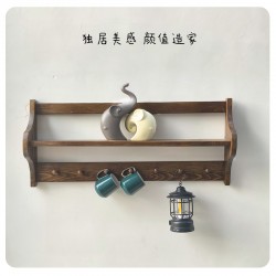 Solid Wood Wall-Mounted Shelf, Multi-Tier Wall-Mounted Storage Rack for Kitchen, Living Room, and Bedroom