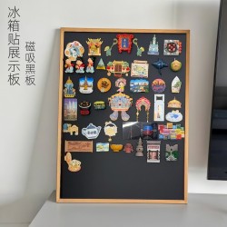 Solid Wood Standing Magnetic Double-Sided Blackboard for Home Use, Refrigerator Magnet, Magnetic Display Board, Handwritten Ad Blackboard