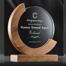 Solid Wood Crystal Trophy, Custom-Made Medals, Custom Awards for Annual Corporate Events, Recognition of Outstanding Employees and Teams, Retirement Commemorative Trophies