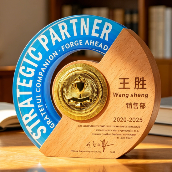 uniquely shaped wooden trophies