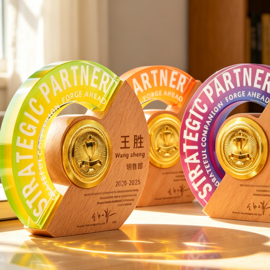 uniquely shaped wooden trophies