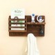 No-drill solid wood wall shelf