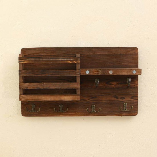 No-drill solid wood wall shelf