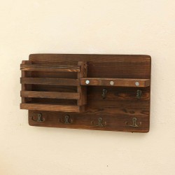 Solid wood wall-mounted vintage storage rack, home decor, simple style, dining room door hanging wall organizer