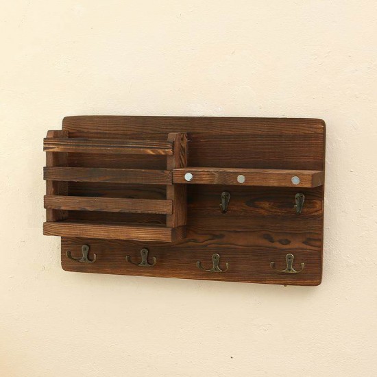 No-drill solid wood wall shelf