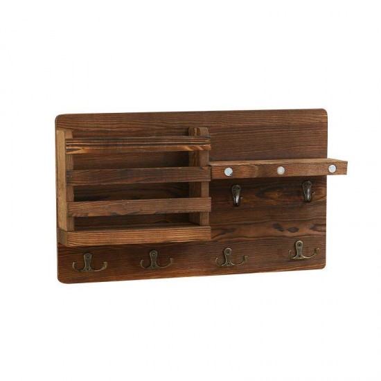 No-drill solid wood wall shelf