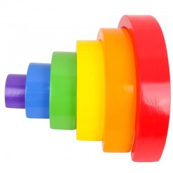 Colourful Wooden rainbow Arch Bridge Made of Building Blocks, Stacking Tower Educational Toy