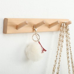 Wall-Mounted Wooden Coat Rack with Solid Wood Hooks for Bedroom – Beechwood Wall Hook and Storage Shelf for Doors