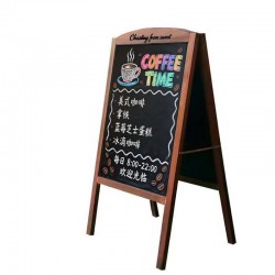Standalone Handwritten Menu Display Board, Storefront Vertical Promotional Display Board, Double-Sided Wooden Small Blackboard Advertising Sign