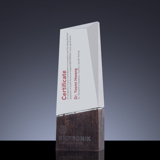 Ebony wood trophy 	