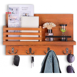 Wooden Wall-Mounted Shelf, Storage Rack, Wall Organizer, Wall Decor, Wall-Mounted Display Shelf, Home Decoration – Color