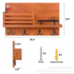Wooden Wall-Mounted Shelf, Storage Rack, Wall Organizer, Wall Decor, Wall-Mounted Display Shelf, Home Decoration – Color