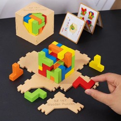  Factory Wholesale Focus and Challenging Brain Teaser for Adults and Kids 3D Wooden Puzzle Cube