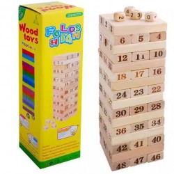 51pcs Large Beech Wooden Digital Stacking High Educational Toys for Children