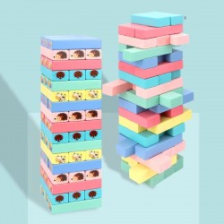 51pcs Large Beech Wooden Digital Stacking High Educational Toys for Children