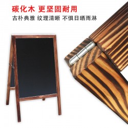 Wooden Windproof Double-Sided Advertising Blackboard A-Frame Display Stand, Foldable Billboard, Poster Holder, Freestanding Display Sign