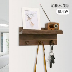 Beech, Black Walnut, and Ash Wooden Partition Wall Shelf for Coats, Hats, Plants, and Storage – Creative, Light Luxury Single-Board Rack for Kitchen and Dining Room