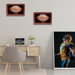 UV Protection Wall Mount Sports Memorabilia Baseball Dust Proof Wooden Football Display Case With Locker