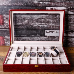 Wooden watch storage box, available in multiple specifications, with scratch-resistant flannel lining, suitable for both business and home use.