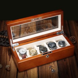Australian imported cherry wood solid wood watch box, watch display box, collection box, storage box, watch case, 5-piece capacity