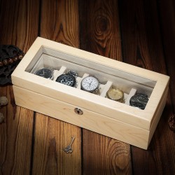 Australian imported cherry wood solid wood watch box, watch display box, collection box, storage box, watch case, 5-piece capacity