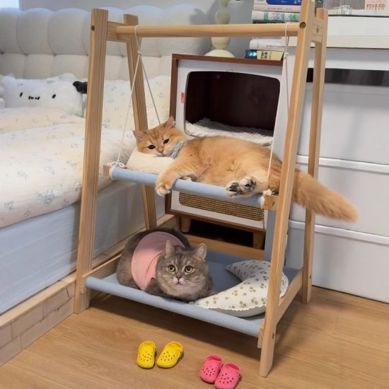 wooden Rocking Bed Wooden Cat House