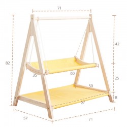 All-Season Eco-Friendly Wooden Cat Hammock Winter Warm Solid Pattern Elevated Cat House with Swing and Rocking Bed for Cats