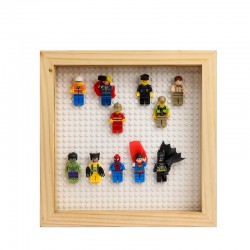 New Design Brick Photo Frame Black Wood 3D Shadow Box Mini Figures Display Frame for Mini Toys Collection