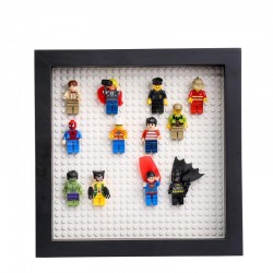New Design Brick Photo Frame Black Wood 3D Shadow Box Mini Figures Display Frame for Mini Toys Collection