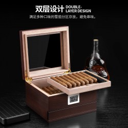 Qielong Mellow‑flavor Cuban Cedar Wood 50‑Count Large‑Capacity Men's Cigar Box, Humidor Set for Home Use
