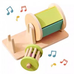 Montessori Baby Wooden Toys Macaroon Color Spinning Rotating Wheel Sensory Toy Wholesale				