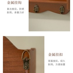 Restaurant kitchen shelf, solid wood storage rack, wall-mounted decorative shelving unit, Scandinavian-style hanging storage cabinet
