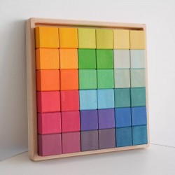 Wooden 36 Pieces Mosaic Cube Large Particle Building Blocks Children's Fun to Build Mosaic Toys Learning Toy