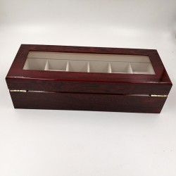 High-end watch box, storage box, home storage case, box for placing wristwatches, 6-grid wooden jewelry collection and display box