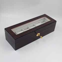 High-end watch box, storage box, home storage case, box for placing wristwatches, 6-grid wooden jewelry collection and display box