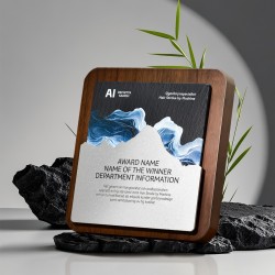 Premium walnut wood and stone slab cutting award enterprise commendation annual meeting award for outstanding employees business cooperation souvenirs